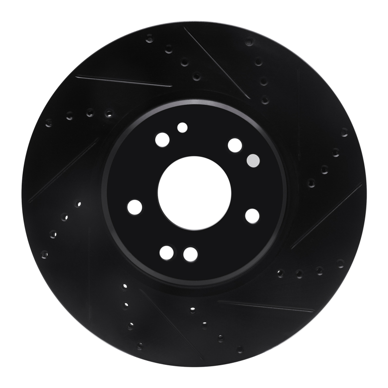 Mercedes-Benz SL600 Brake Rotor (1) - Left Front - R1 Concepts - Drilled & Slotted - Black - `94-`02 Mercedes-Benz SL600 Brake Rotor (1) - Left Front - R1 Concepts - Drilled & Slotted - Black - `94-`02